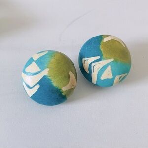 Vintage She Shells Painted Earrings- Clip-On Style- Multiple Colors- New